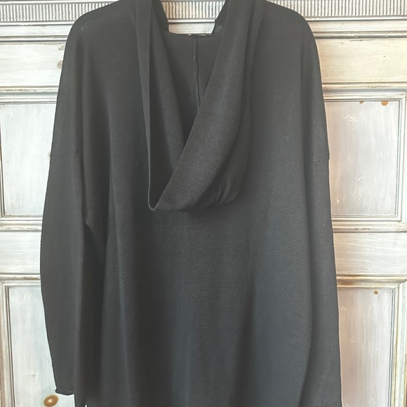 Eskandar Black Linen Over Sized Hooded Sweater Size 0 (S) - Picture 9 of 11